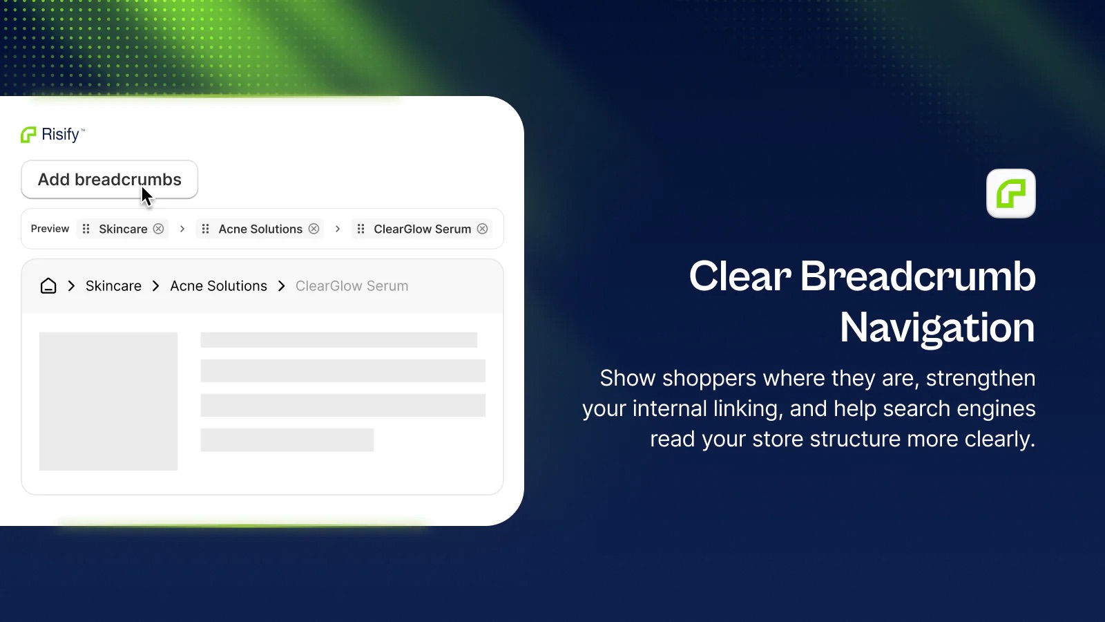 fixing breadcrumb issues in shopify with Risify