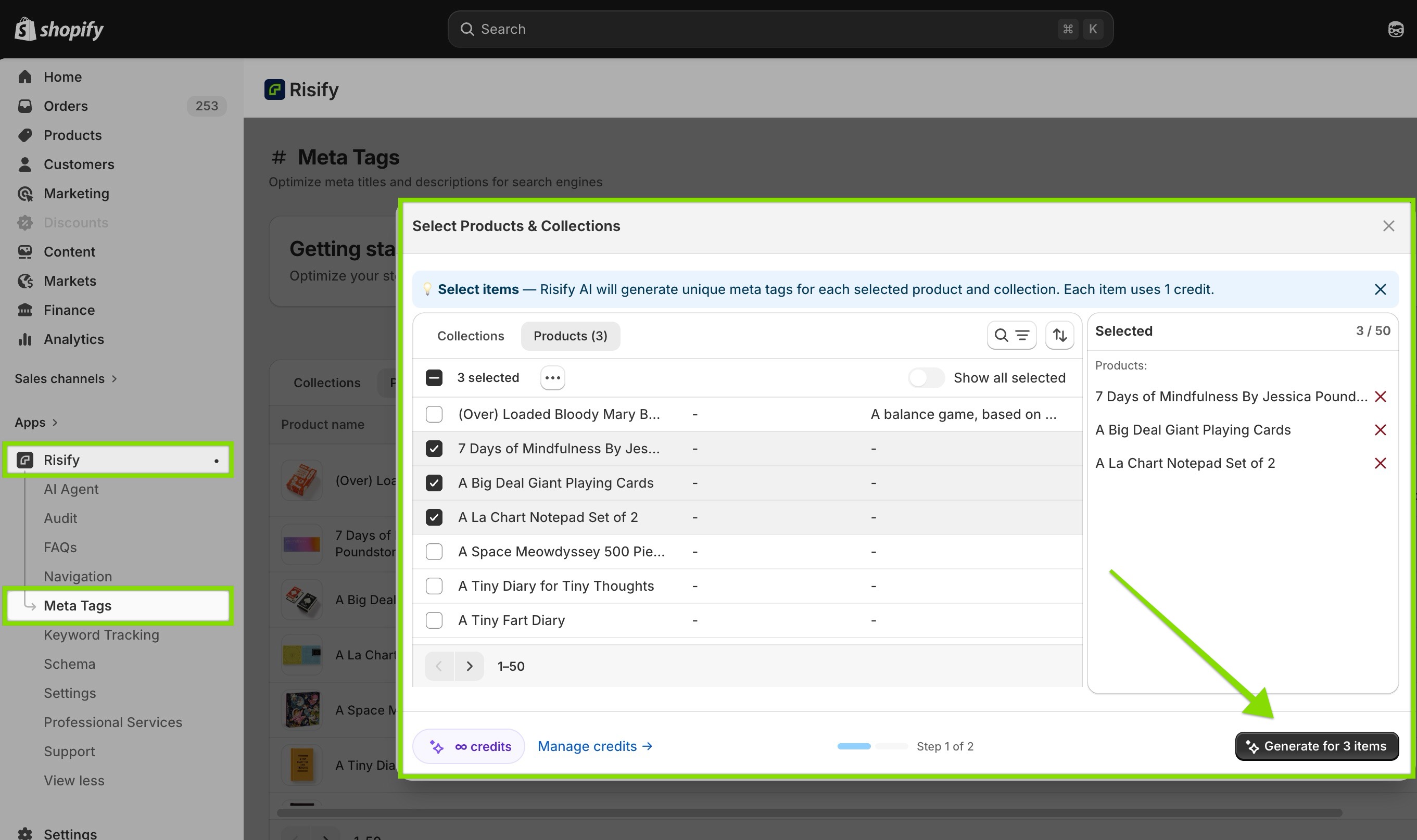 generating meta tags automatically for a shopify store