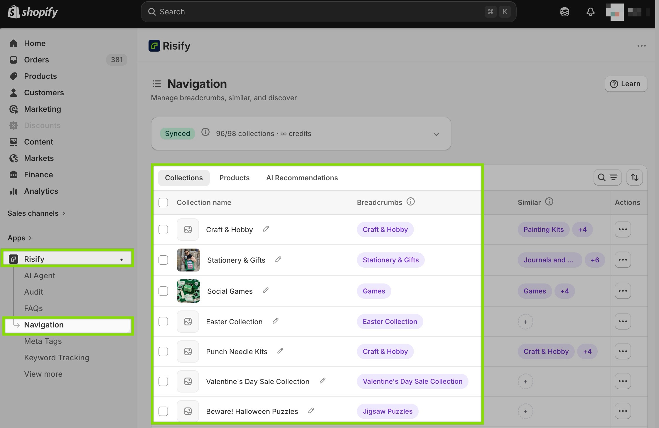 how to add consistent breadcrumbs in shopify