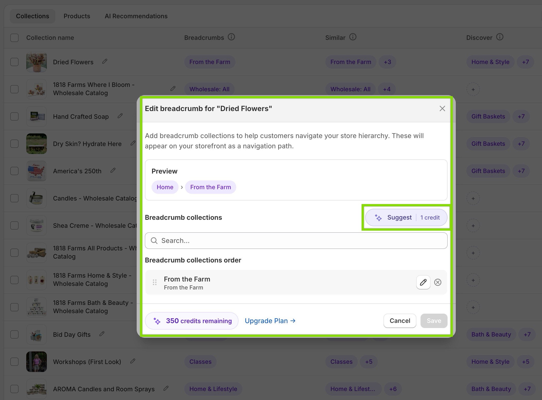 breadcrumb path suggestions by Risify AI