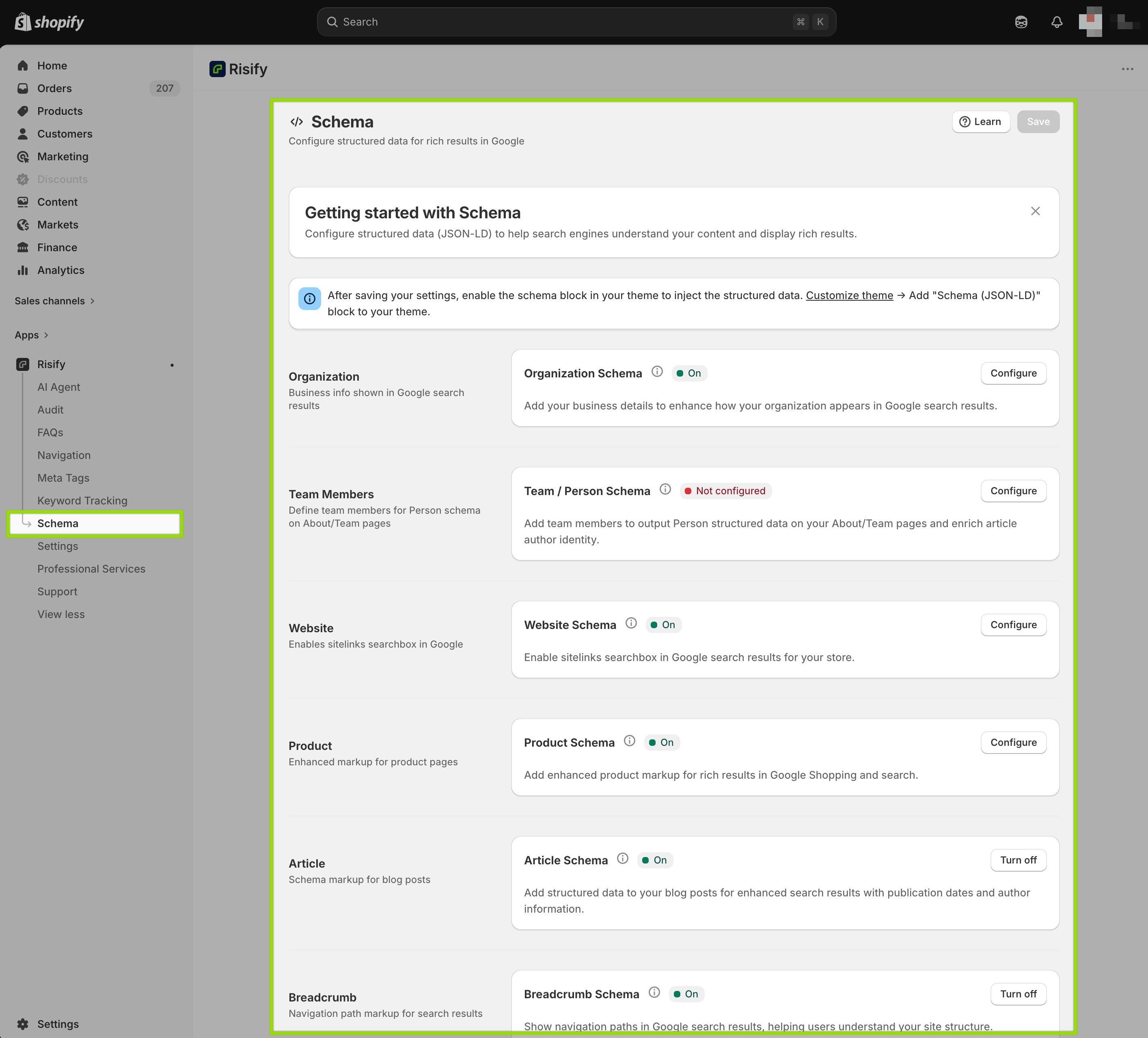 implementing schema easily on shopify