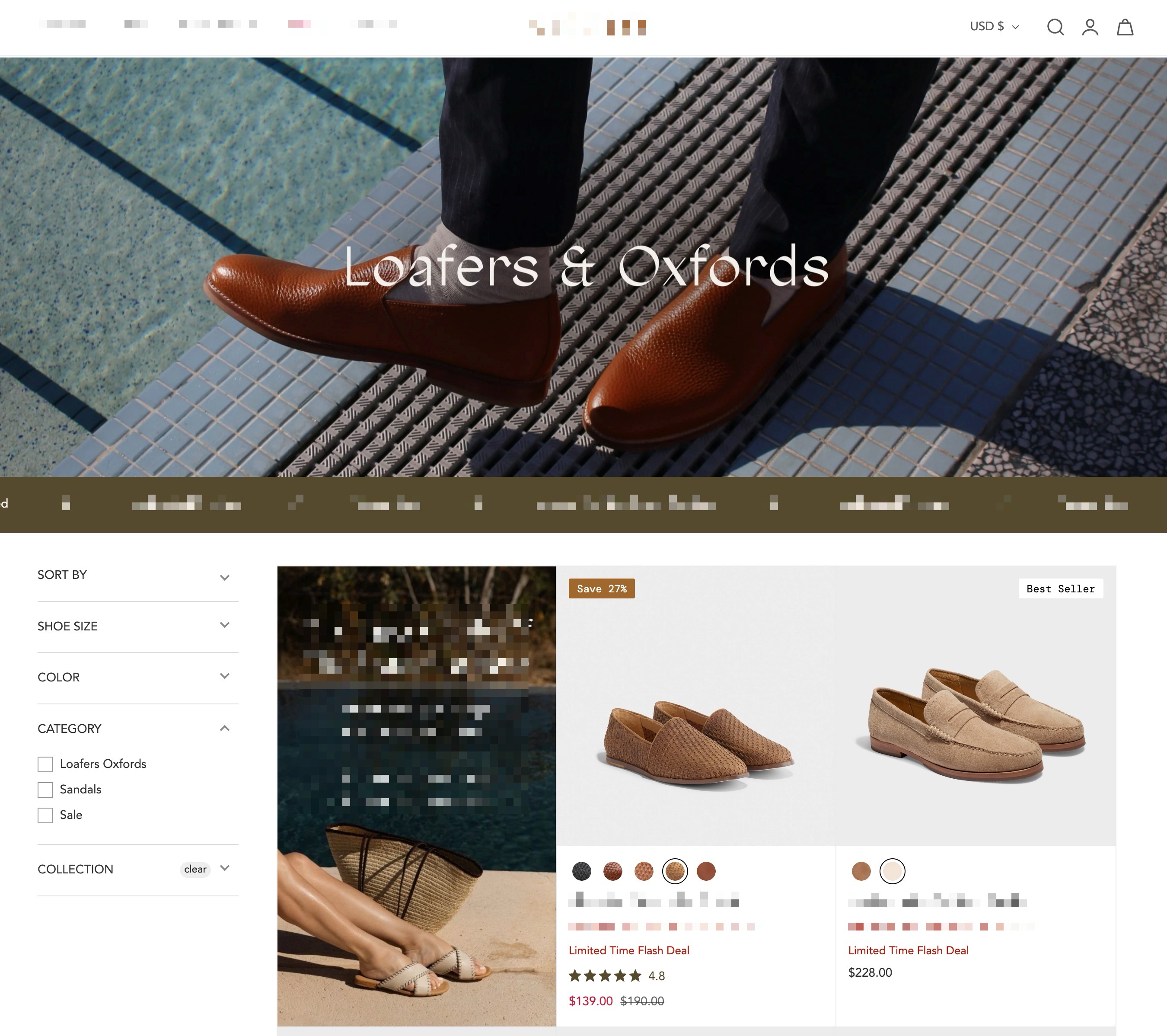 standard shopify collection page structure example